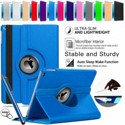 For Apple iPad 9th Generation 10.2″ 2021 360° Rotating Smart Leather Case Cover