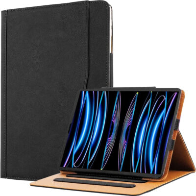 Tan Leather Case for iPad Pro 11 inch 4th/3rd/2nd/1st Generation, Smart Stand Case with Magnetic Closure and Smart Pocket, Supports Auto Sleep/Wake (2018/20/21/22)
